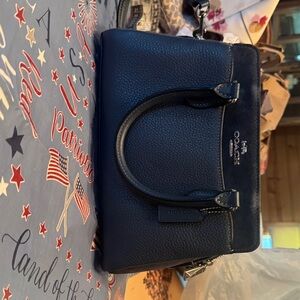 Coach navy Blue Leather Crossbody Bag